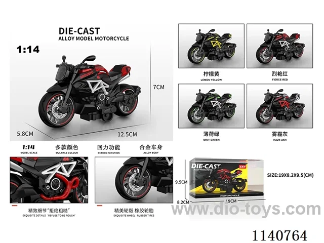 1:14 pull back alloy motorbikes