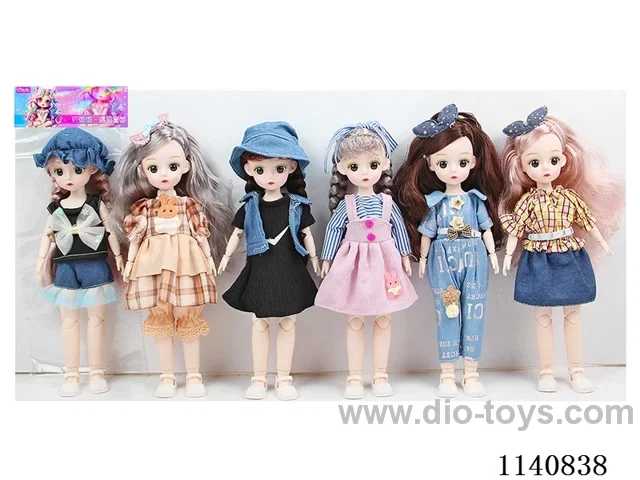 12" 30cm 21 jointed solid body 3D real eye fashion loli doll + hair accessories Mixed bag