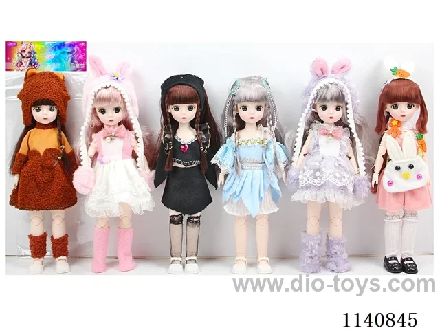 12" 30cm 21 jointed solid 3D real eye fashion loli doll + hair accessories Mixed bag