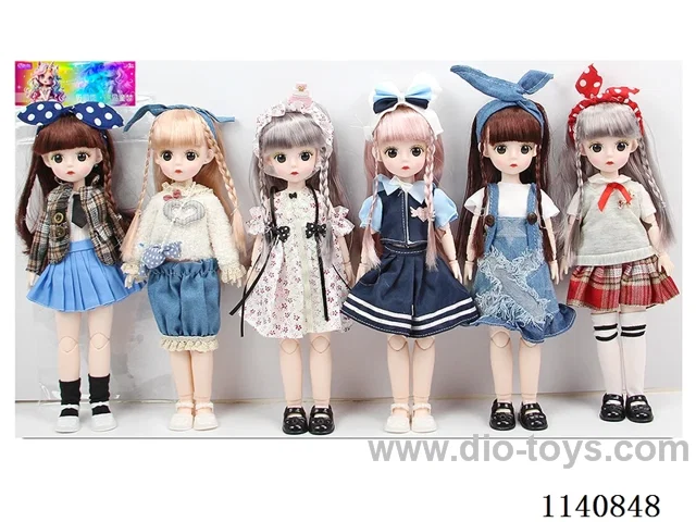 12" 30cm 21 jointed solid 3D real eye fashion loli doll + hair accessories Mixed bag