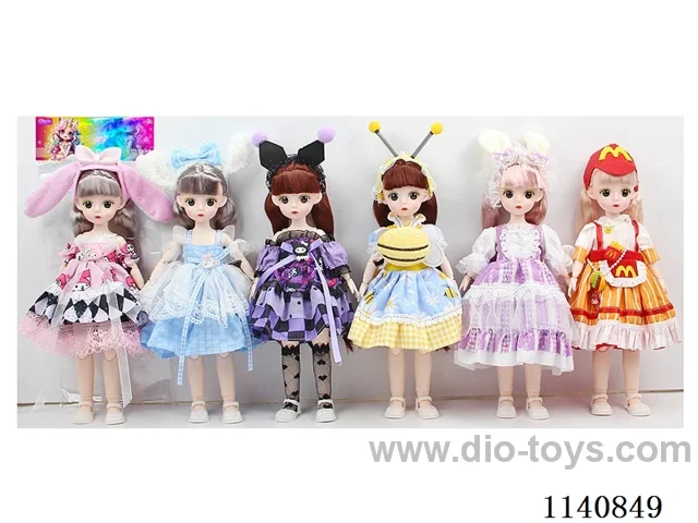 12" 30cm 21 jointed solid 3D real eye fashion loli doll + hair accessories Mixed bag