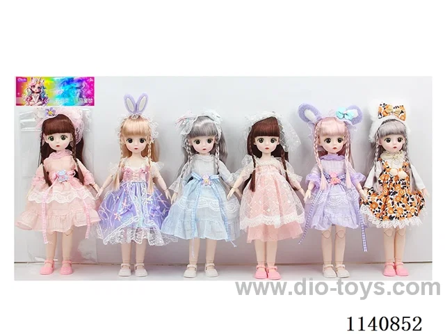 12" 30cm 21 jointed solid 3D real eye fashion loli doll + hair accessories Mixed bag