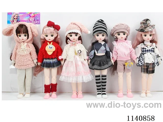 12" 30cm 21 jointed solid body 3D real eye fashion loli doll + hair accessories Mixed bag