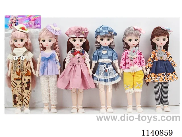 12" 30cm 21 jointed solid body 3D real eye fashion loli doll + hair accessories Mixed bag