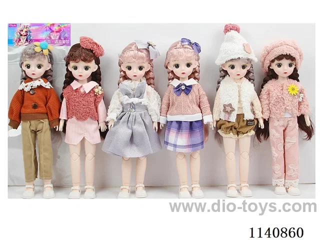 12" 30cm 21 jointed solid 3D real eye fashion loli doll + hair accessories Mixed bag