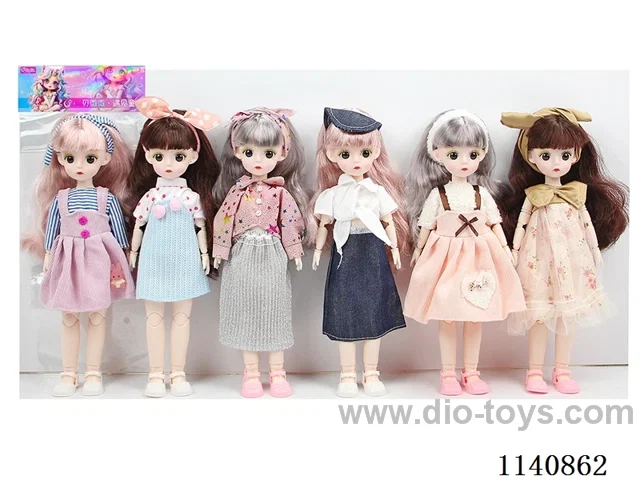12" 30cm 21 jointed solid 3D real eye fashion loli doll + hair accessories Mixed bag