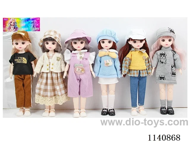 12" 30cm 21 jointed solid body 3D real eye fashion loli doll + hat Mixed bag