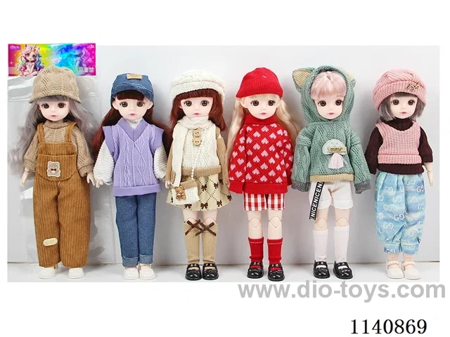 12" 30cm 21 jointed solid body 3D real eye fashion loli doll + hat Mixed bag