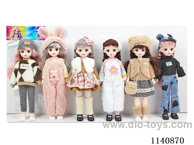 12" 30cm 21 jointed solid body 3D real eye fashion loli doll + hair accessories Mixed bag