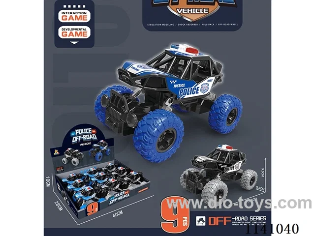 Dual pull back 4WD Climbing Police Car (9 pcs)