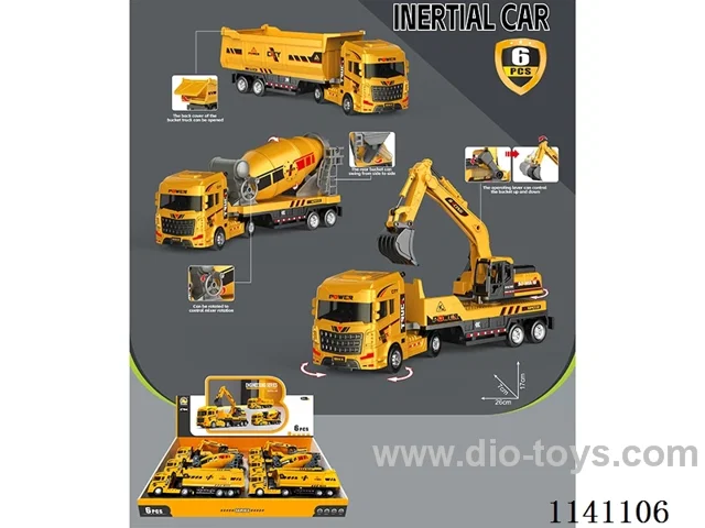 Inertia construction vehicle 3 mixed (6pcs/box)