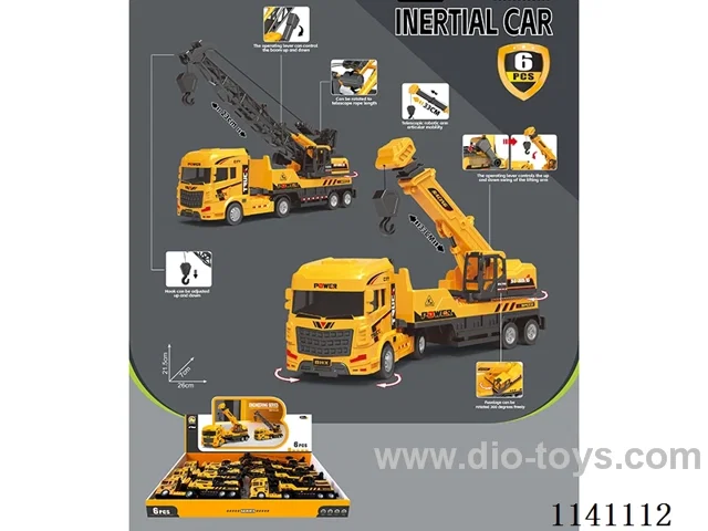 Inertia construction vehicle two mixed (6pcs/box)