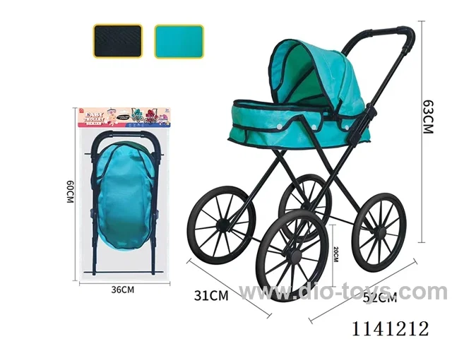 Classic Black. Pure green cloth Trolley (medium-large wheel)