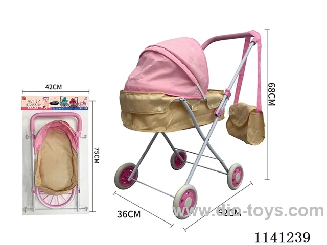 Pink and Yellow Patchwork Thick cloth Trolley (Small Wheel)