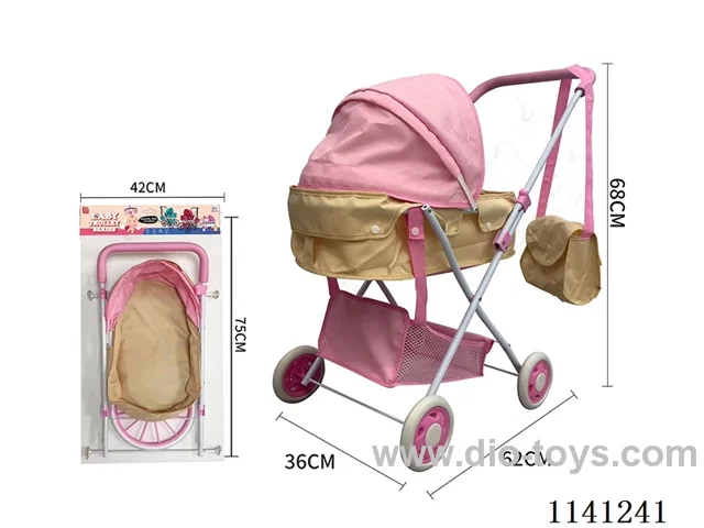 Pink and Yellow Patchwork Thick cloth Trolley (Small Wheel)