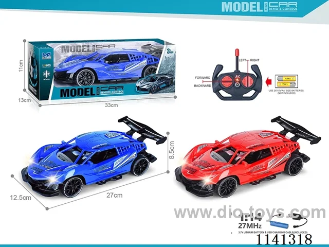 1:14 27MHZ 4ch rc car withlight included battery