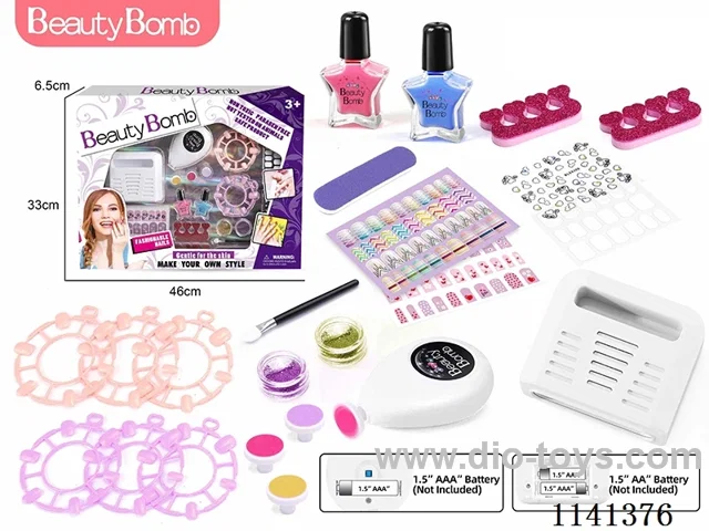 Nail Art Set with Electric Dryer (2xAA, not included) and Electric Nail Polisher (1xAAA, not included)