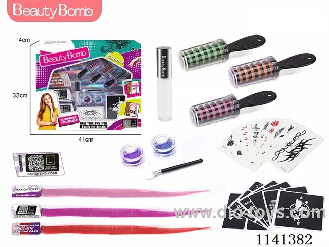 Tattoo Set with Hair Colour Stick & Wig