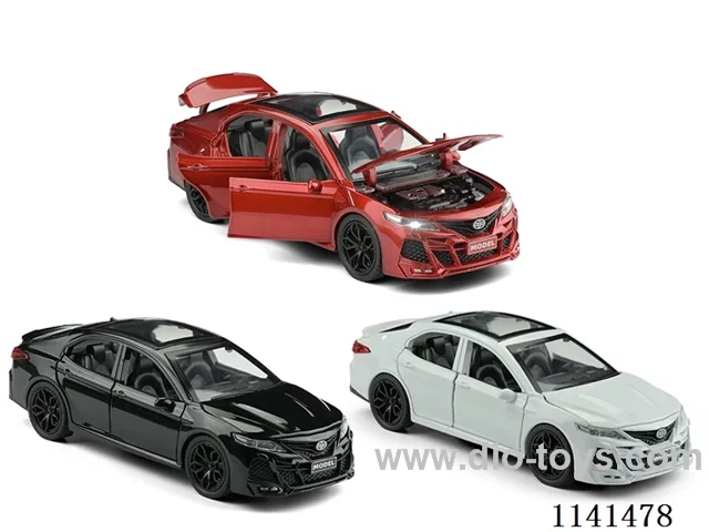 1:24 6-door Camry lighted alloy car model pull back(8pcs)