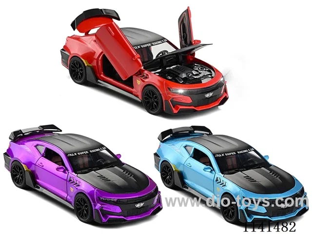 1:24 4-door Wasp lighted alloy car mould pull back(8pcs)