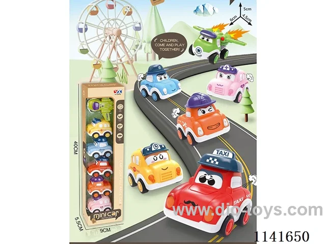 pull back cartoon car 6pcs