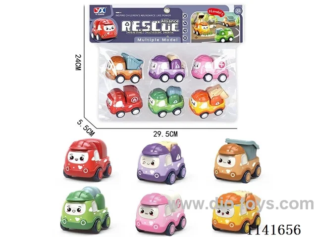 pull back engineering car 6pcs