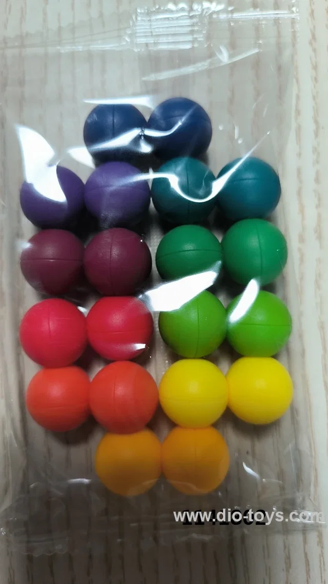 Beaded versatile design ball, rainbow colored large-sized ball, 2.5CM (20 pack) ABS in opp bag