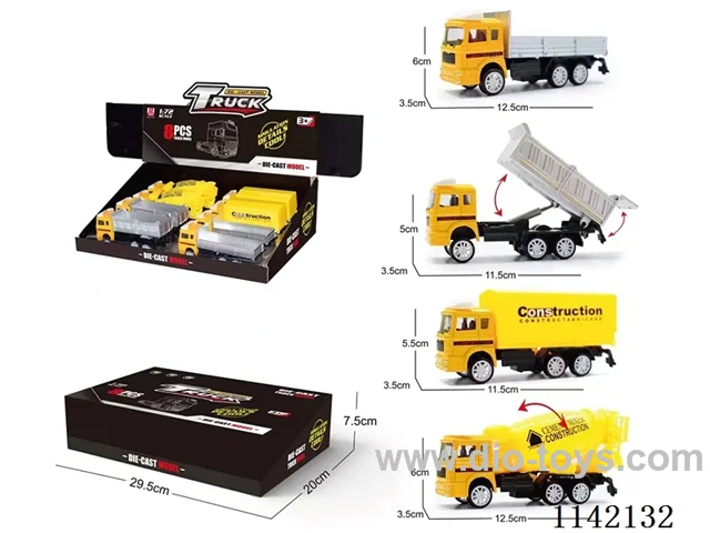 Alloy Skidding Construction Vehicle (4 Mixed)