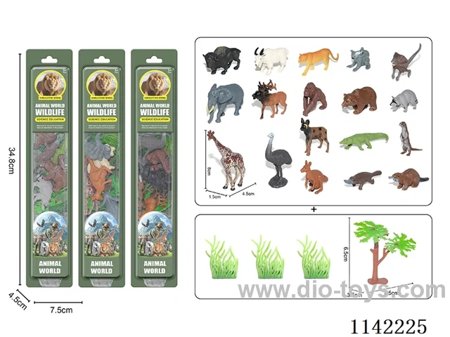 3 Wild animals in packs of 6