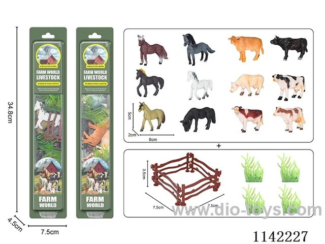 12 Cow and Horse Animals in a Pack of 6