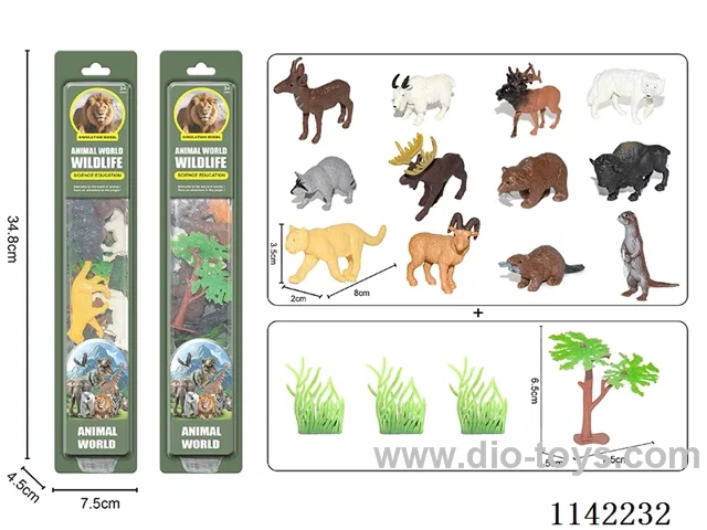 12 Wild animals in packs of 6