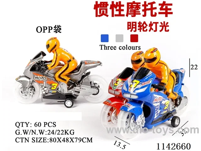 Inertia motorbike - transparent wheels - with lights