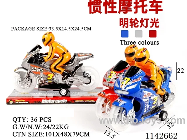 Inertia motorbike - transparent wheels - with lights