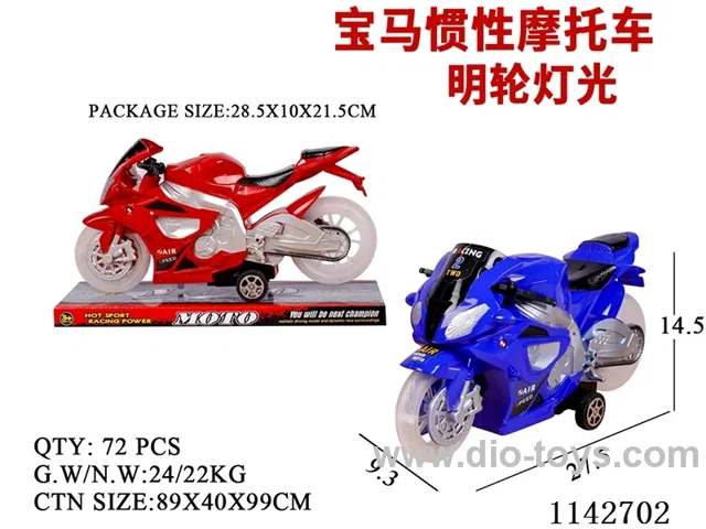 Inertia motorbike - transparent wheels - with lights