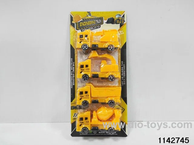 4pcs pull back Construction Vehicle