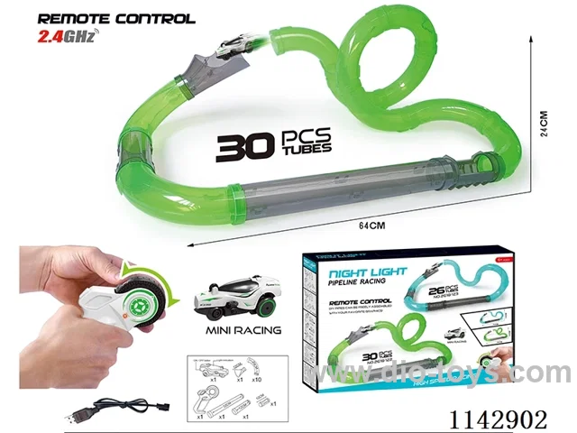 RC Glow-in-the-Dark High Speed Tube Car includes battery