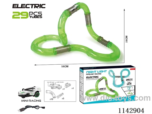 B/O Glow-in-the-Dark High Speed Tube Car includes battery
