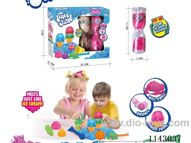 Expanded Snow Cream 2 cans*2 colours+Ice Cream Tools Set (Long Hourglass/40g*2)
