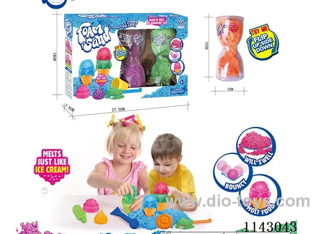 Expanded Snow Cream 2 cans*2 colours + Ice Cream Tools Set (Wide Hourglass Jar/50g*2)