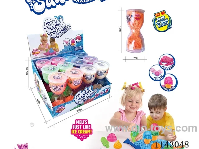 Expanded Snowflake Sand 12 cans*6 colours (Wide Bottle Hourglass Jar/50g*12/Display Box)