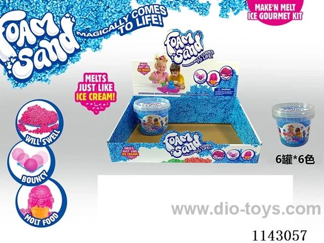 Reduced pressure expanded snowflake sand - display box 6 cans (90g*6 cans*6 colours)