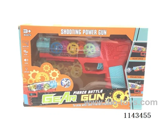 Projection Electric Sound & Light Transparent Gear Gun