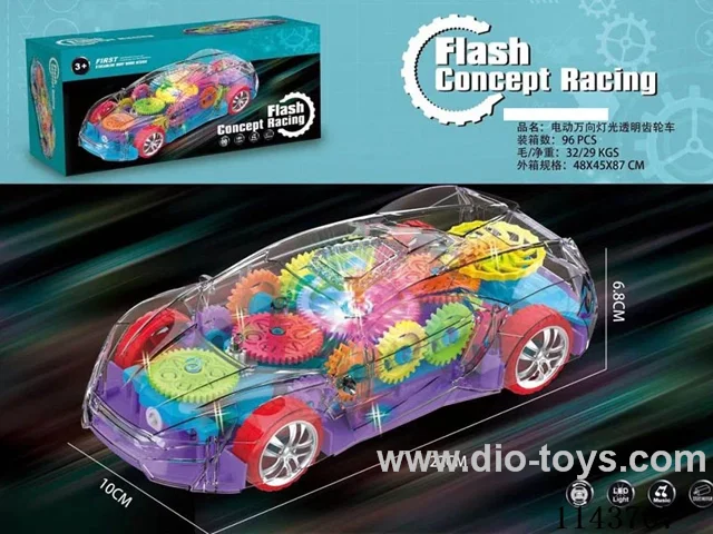 B/O universal lighted transparent gear car