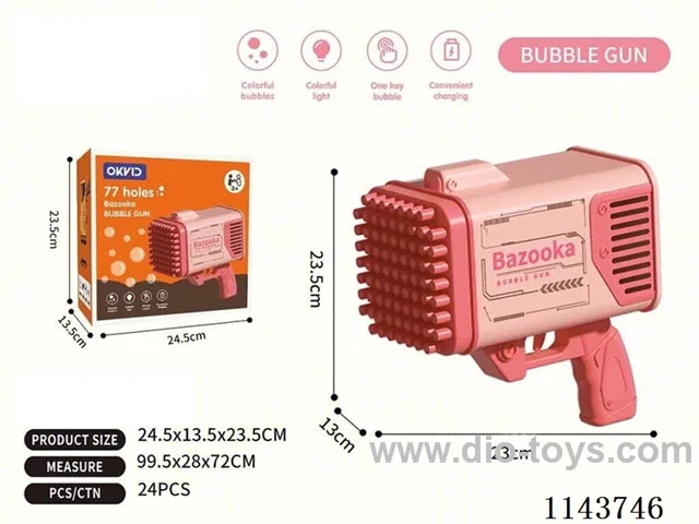 77 Hole Bubble Gun - Pink