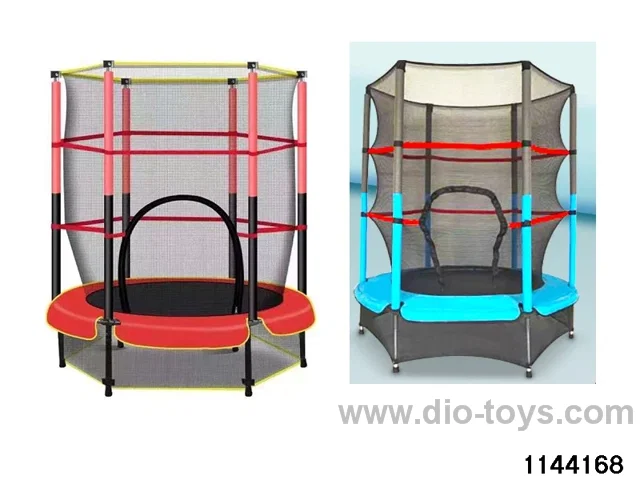 Trampoline with full enclosure and high net
