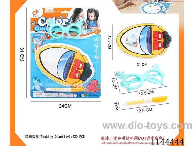 Doodle Colour Changing Water Canvas + Glasses Set