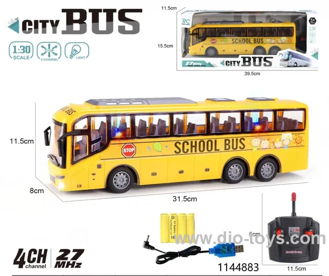 1:30 4 ch rc school bus with light/include battery