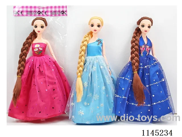 11.5’ 30cm 11 jointed solid 3D eye-length braided dress Barbie + shoes mix & match