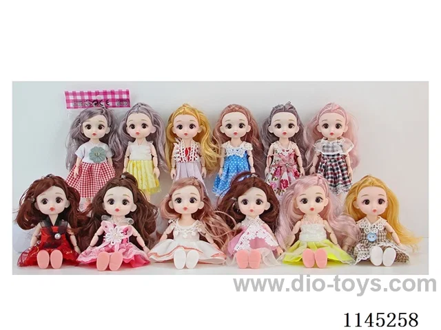 6’ 16cm 21 jointed solid 3D Barbie dolls Assortment
