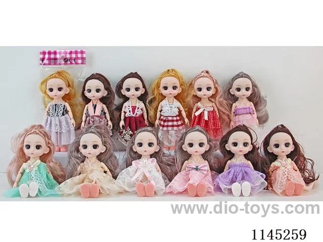6’ 16cm 21 jointed solid body colour print eye Barbie doll assortment
